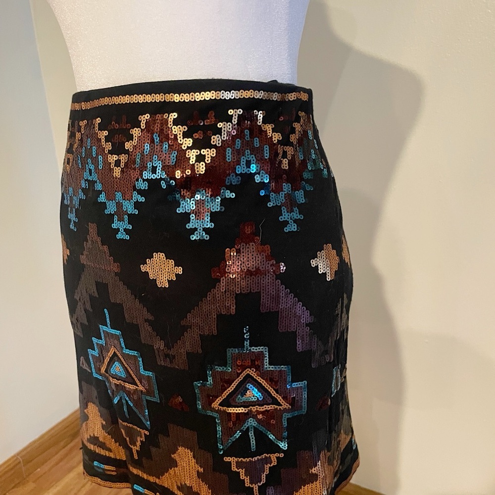 3/$15!! Chic Sequin Aztec Mini Skirt - Rock 47 by Wrangler - Picture 2 of 2
